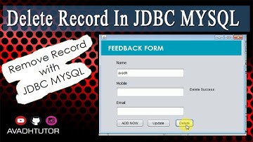 Remove Record using jdbc mysql | delete record jdbc example | how to delete data from database java