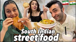 Iranian  family trying South Indian food in Bengaluru  #streetfood food #bangalore