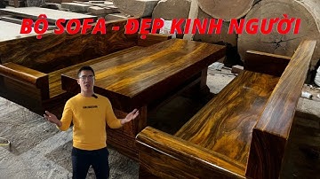 Review " mẫu ghế sofa gỗ đơn giản hiện đại " Sofa gỗ lim xanh, Bàn Nguyên Khối gỗ lim | NVC