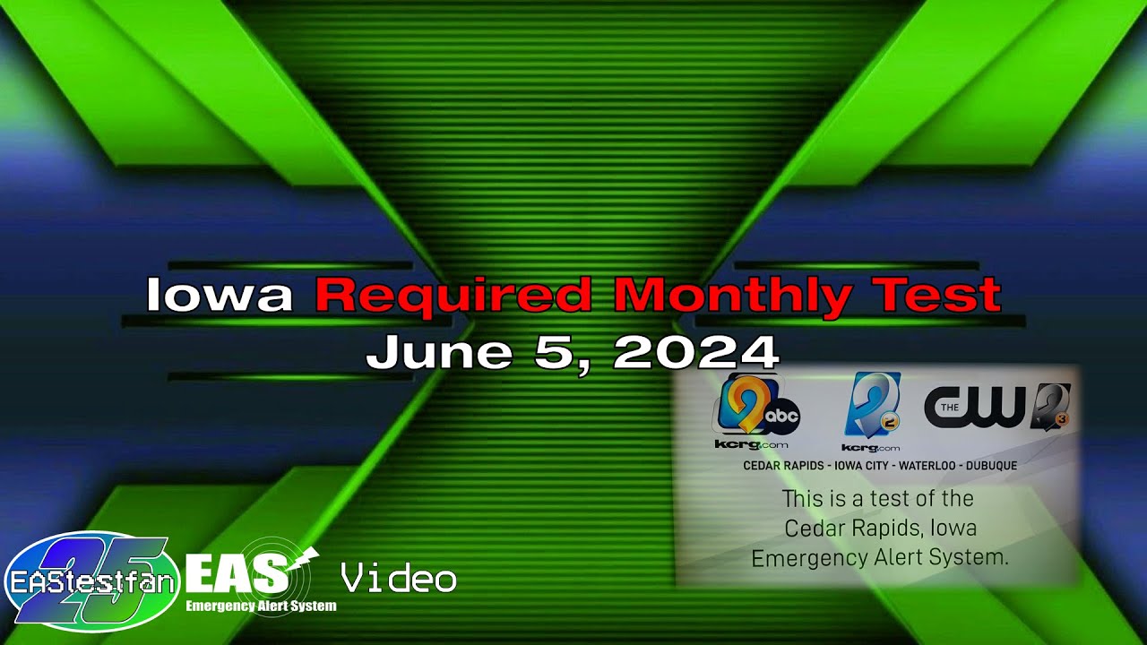 Iowa Required Monthly Test (June 5, 2024) - YouTube