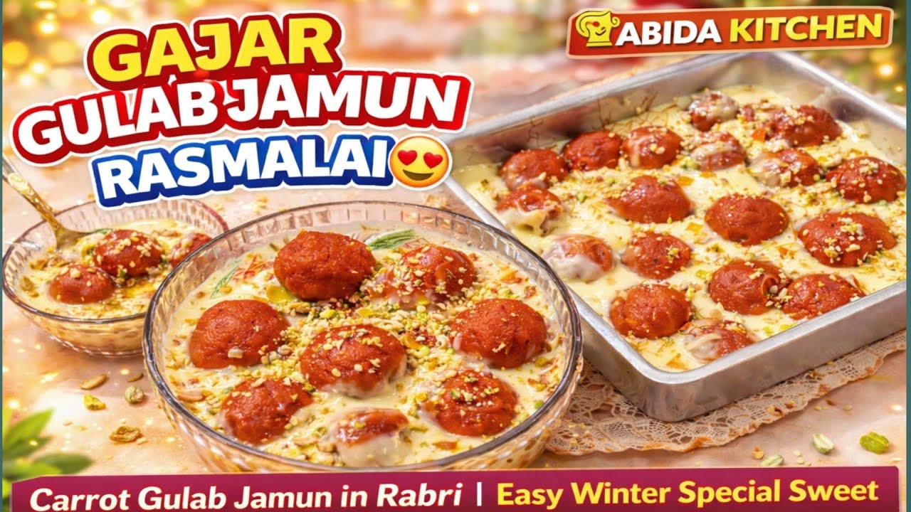 ✨ गाजर से बनी गुलाब जामुन रसमलाई | एक बार बनाएंगे बार-बार मांगेंगे 😍|@Abidakitchen5