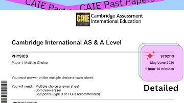 9702/13/M/J/2020|Physics 9702|P1|As Level|Cambridge