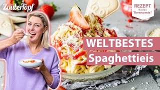 😍🍦 Cremiges Spaghettieis mit Erdbeersoße einfach selber machen | Thermomix® Rezept