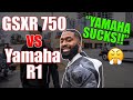 COCKY GSXR-750 Rider vs YAMAHA R1 | ZX-10r vs R1 Race | Atlanta BP Meet, Cops & Liter Bike Shootout