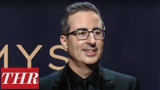 Emmy Winner John Oliver Full Press Room Speech | THR