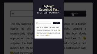 Real-Time Text Highlight with JavaScript 🔥 | HTML CSS JS Mini Project #shorts