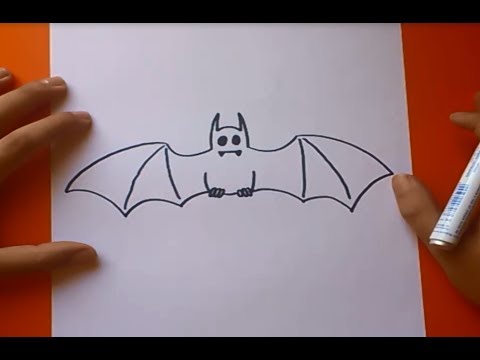 Como dibujar un murcielago paso a paso | How to draw a bat