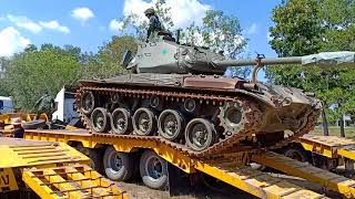 วธการนำรถถง ขนรถหวลากเพอไปใชในฝกนอกทตง