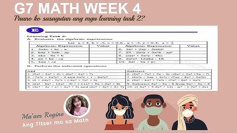 Paano sagutan ang module? Q2 Week 4 Learning Task 2 (G7 Mathematics) TAGLISH