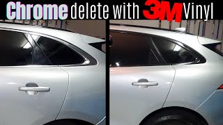 HOW TO BLACK OUT CHROME WINDOW TRIM WITH VINYL | Chrome Delete on our 2019 Jaguar FPace