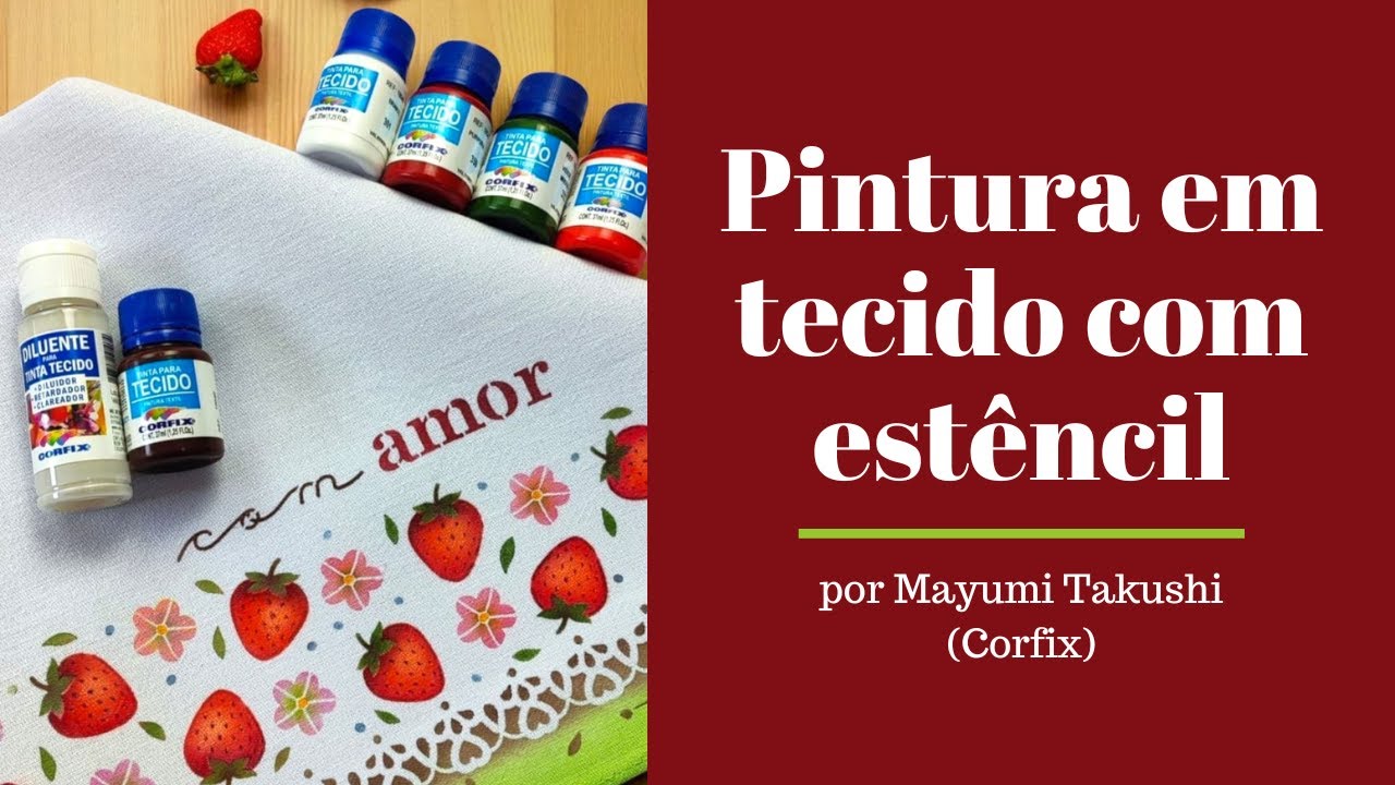 Live Arte que Faz | Pintura em tecido com estêncil | Mayumi Takushi