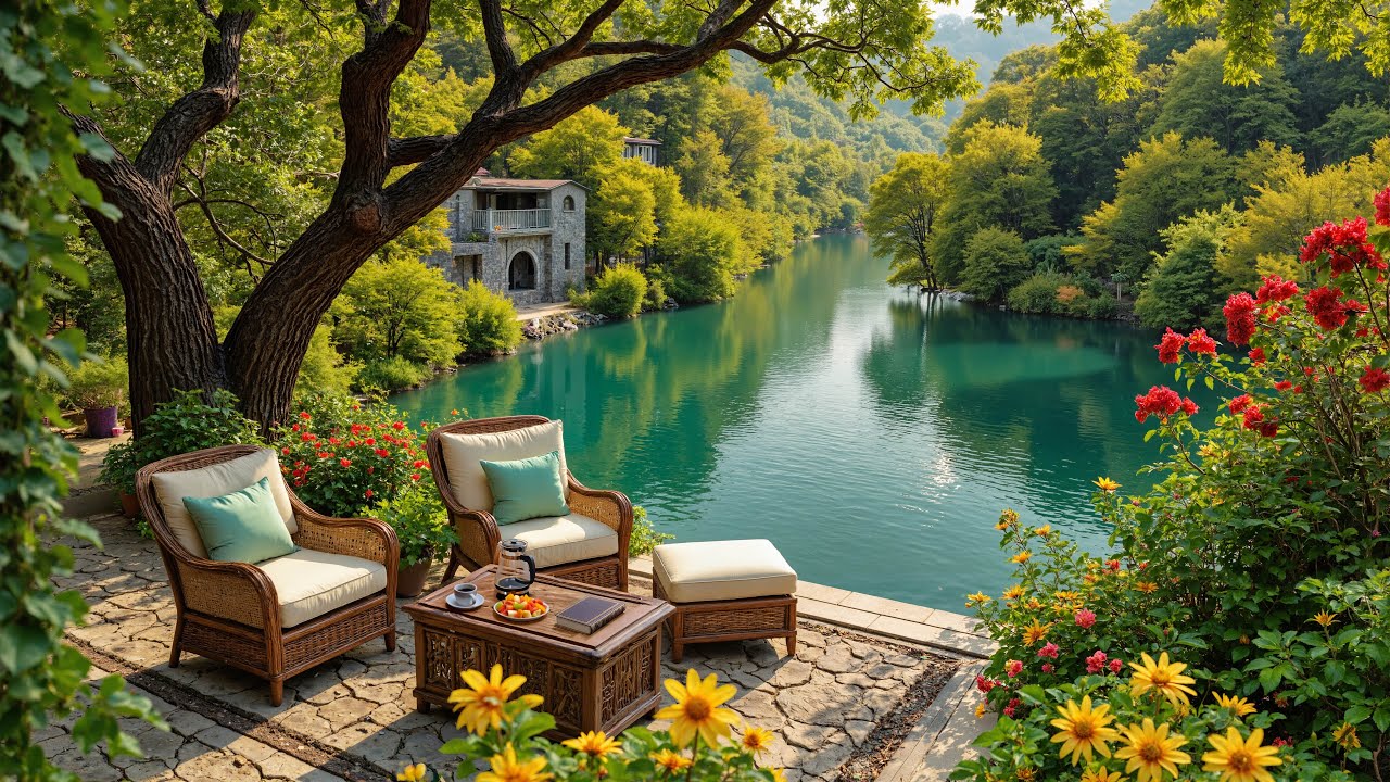 🍂 Countryside Jazz Sanctuary |Villa Reflections on Emerald Lake for Emotional Softening and Peaceful