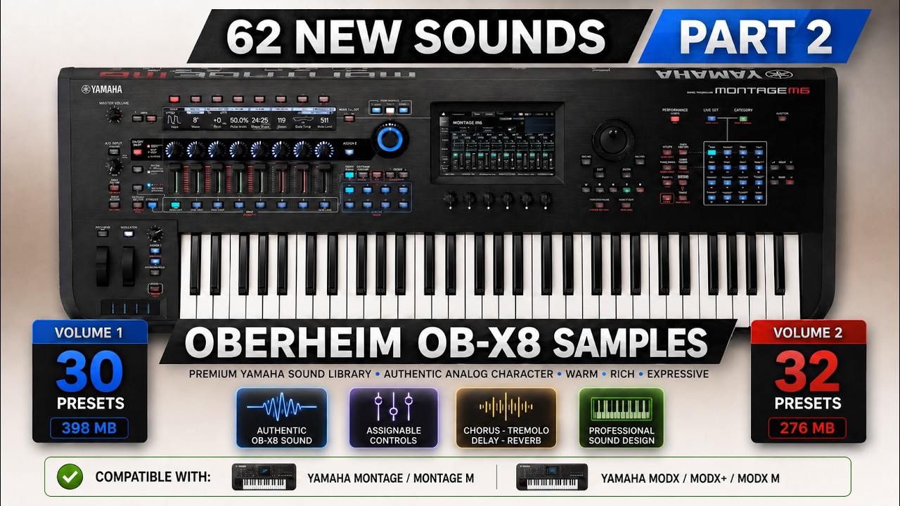 YAMAHA MODX / MONTAGE ♫ 62 Oberheim OB-8X Sounds ▻ PT.2 - YouTube