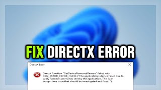How to FIX GAME DirectX Error / DXGI_ERROR_DEVICE on Windows 11 (2026)