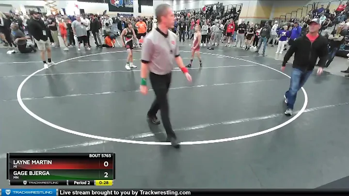 92 Lbs Cons. Round 6 - Layne Martin, MI Vs Gage Bj...