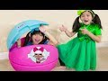 Jannie & Emma Pretend Play w/ Giant LOL Surprise Egg Fun Kids Toys