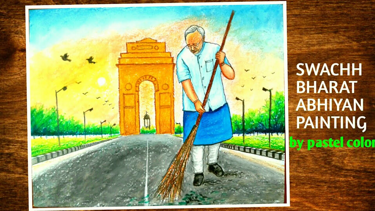 SWACHH BHARAT ABHIYAN DRAWING||HOW TO DRAW CLEAN INDIA EASY - YouTube