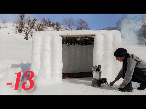 KARDAN DAĞ EVİ YAPTIM ❄️(rakım 2000) l made a house with snow