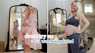 25 weeks pregnancy update +baby shower dress try on haul!