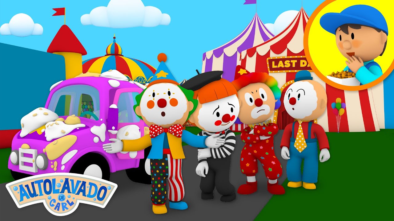 Carl Y El Auto Payaso | El Autolavado de Carl | Caricatura Para Niños