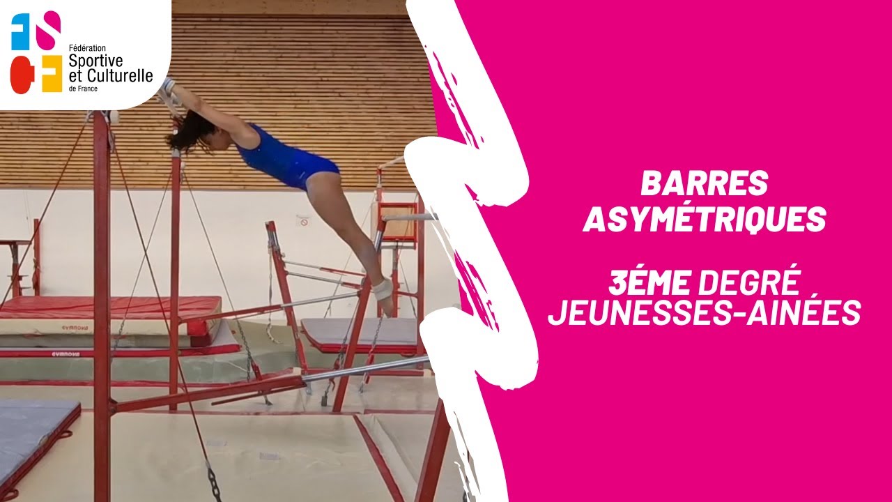 Gymnastique féminine : barres asymétriques 3éme degré jeunesses-ainées