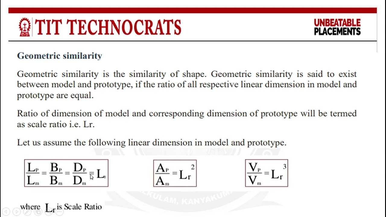 Dimensionless numbers and model law