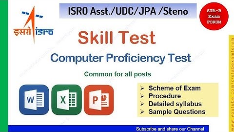 ISRO Assistant UDC JPA Steno Skill Test Detailed Syllabus and Procedure