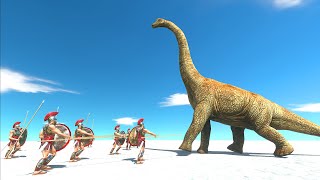How many SPARTANS will defeat DINOSAUR? SPARTAN vs BRACHIOSAURUS   - Animal Revolt Battle Simulator