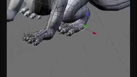 Black Dragon - Modeling, Texturing, Rigging in Blender (WIP 64) Dragon Leg Rig