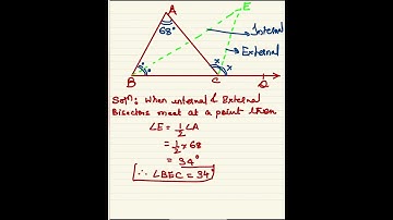 Find angle formed by internal and external bisectors of base angles in less than a second