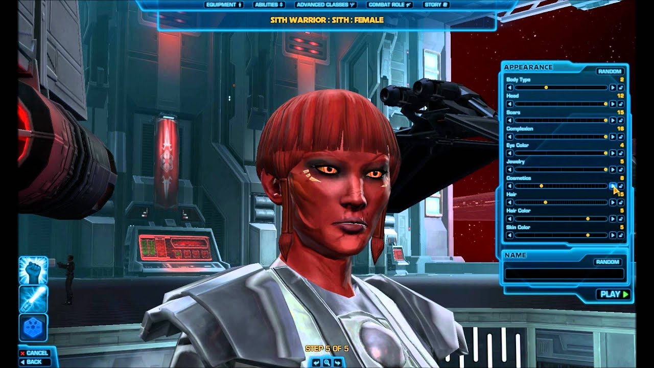 star wars the old republic character creation sith