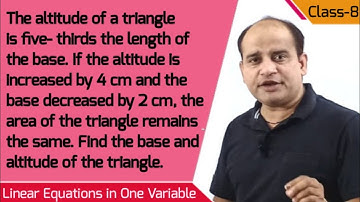The altitude of a triangle is five- thirds the length of its corresponding base. If the altitude is