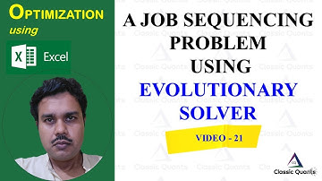 21. A Job Sequencing problem using the Evolutionary solver | Optimization Using Excel #msexcel