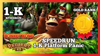 Donkey Kong Country Returns : SPEEDRUN 1-K Platform Panic (Gold medal) No Hit Damage
