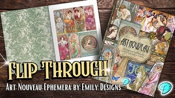 Art Nouveau Ephemera Flip Through 🌼 #junkjournal #scrapbook #artnouveau #ephemera #alphonsemucha