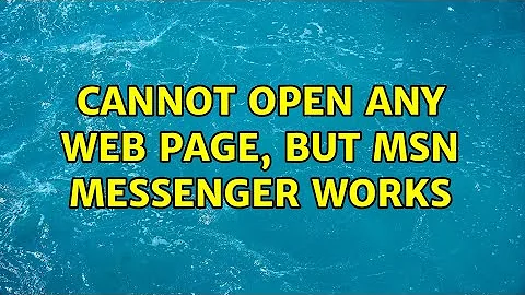 Cannot open any web page, but MSN Messenger works (3 Solutions!!)
