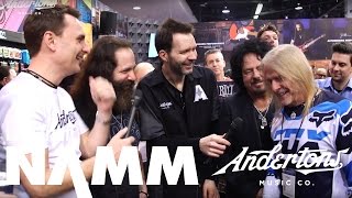 Paul Gilbert, Steve Lukather, John Petrucci &amp; Steve Morse Crash the Ernie Ball Stand!