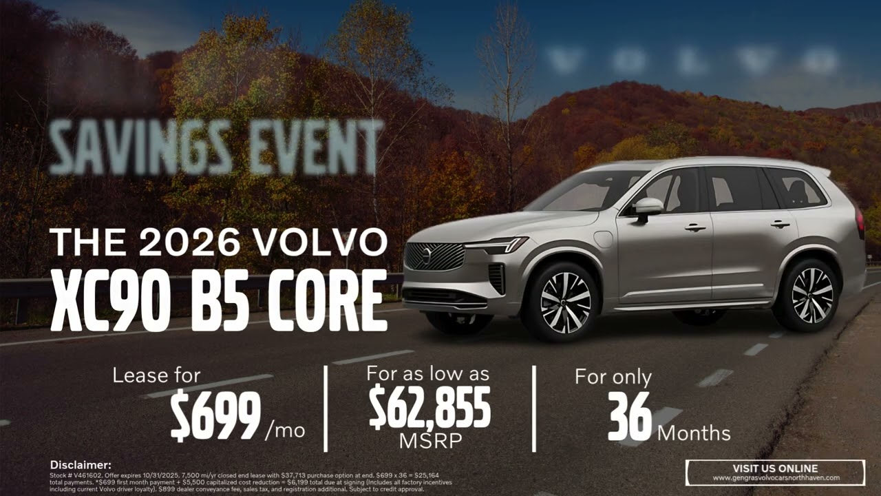 Embrace the Season Together | 2026 Volvo XC90 B5 Core Fall Lease Offers