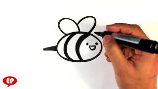 How to Draw a Bee  Cute  Easy Pictures to Draw