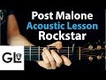 Rockstar - Post Malone: Acoustic Guitar Lesson EASY No Capo/Capo 🎸