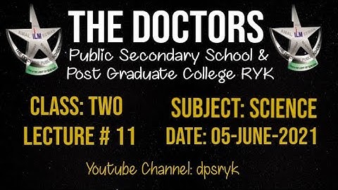 Class Two Science Lecture # 11 [05-June-2021] dpsryk