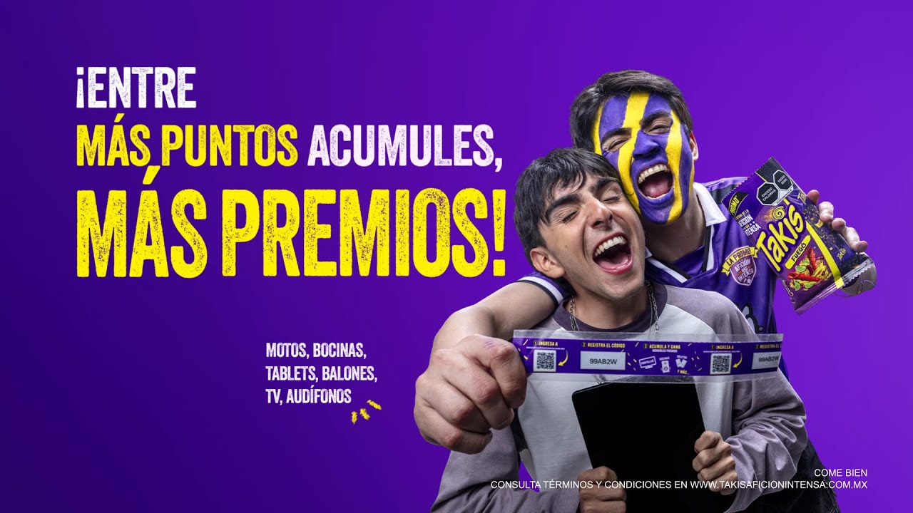 Takis México — Takis - ¡Entre más puntos acumules, más premios! (YouTube video ad)