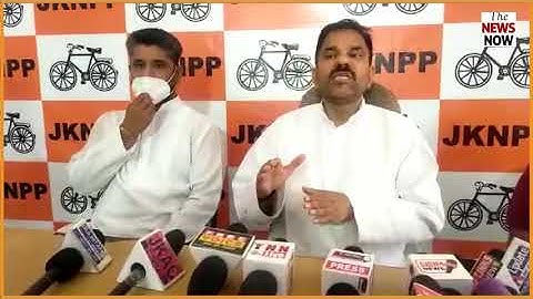 JKNPP Chairman, Harsh Dev Singh addressing a press conference at Jammu