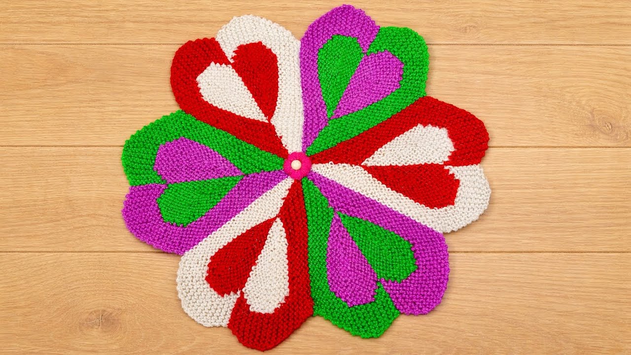 दिल शेप वाला खूबसूरत हैंडमेड डोरमैट | घर की सजावट का नया अंदाज़ (New design ♥️HEART♥️ shape doormat)