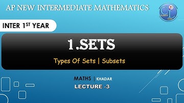 Ap Inter 1st Year New Syllabus | Mathematics | IPE | Sets-L3 Types of sets & Subsets | Clarity learn