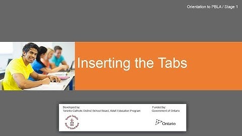 Inserting the Tabs