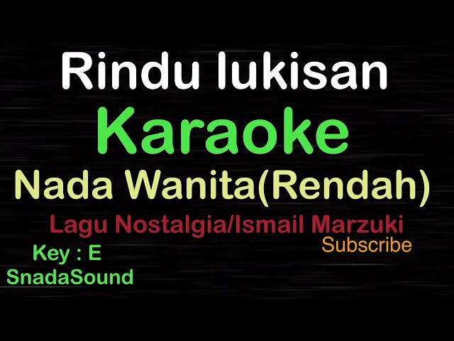 RINDU LUKISAN-Lagu Nostalgia-Ismail Marzuki|KARAOKE NADA WANITA​⁠ -Female-Cewek-Perempuan@ucokku class=