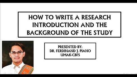 PAANO SUMULAT NG THESIS INTRODUCTION AT BACKGROUND OF THE STUDY (USING A PANEL APPROVED TEMPLATE)