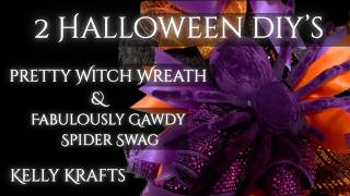 2 Halloween Wreath DIYs 🖤 Witchy, Gothic & Fabulously Gawdy!