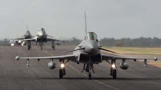 Six Italian Typhoons launch together ✈